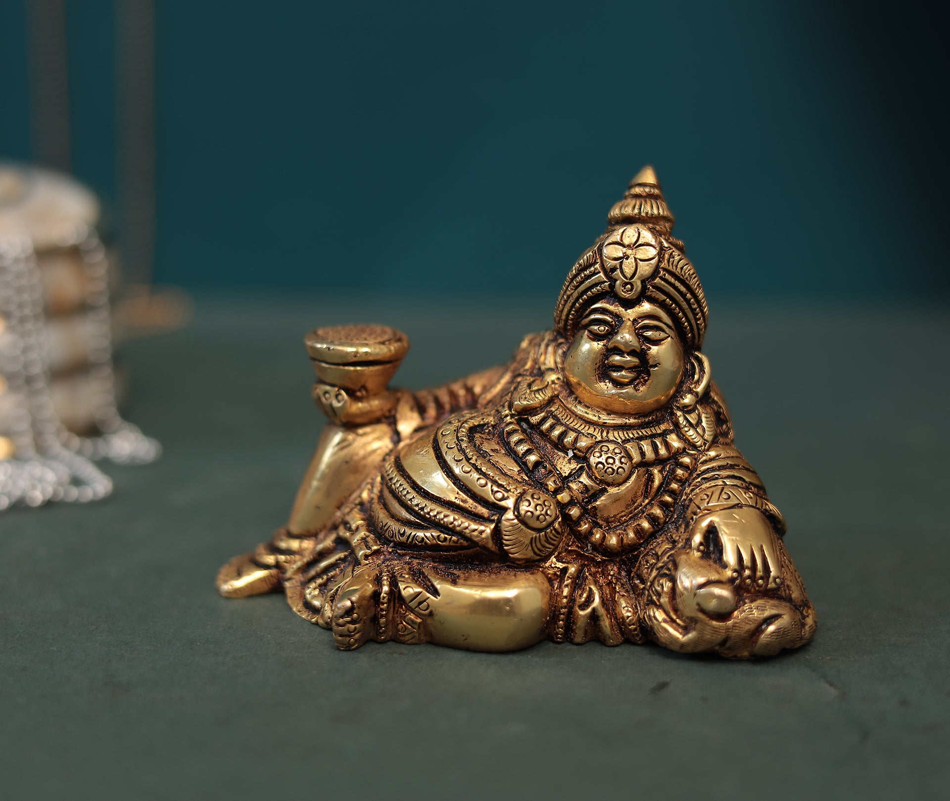 Lord of Wealth Kuber/Kubera Brass Statue