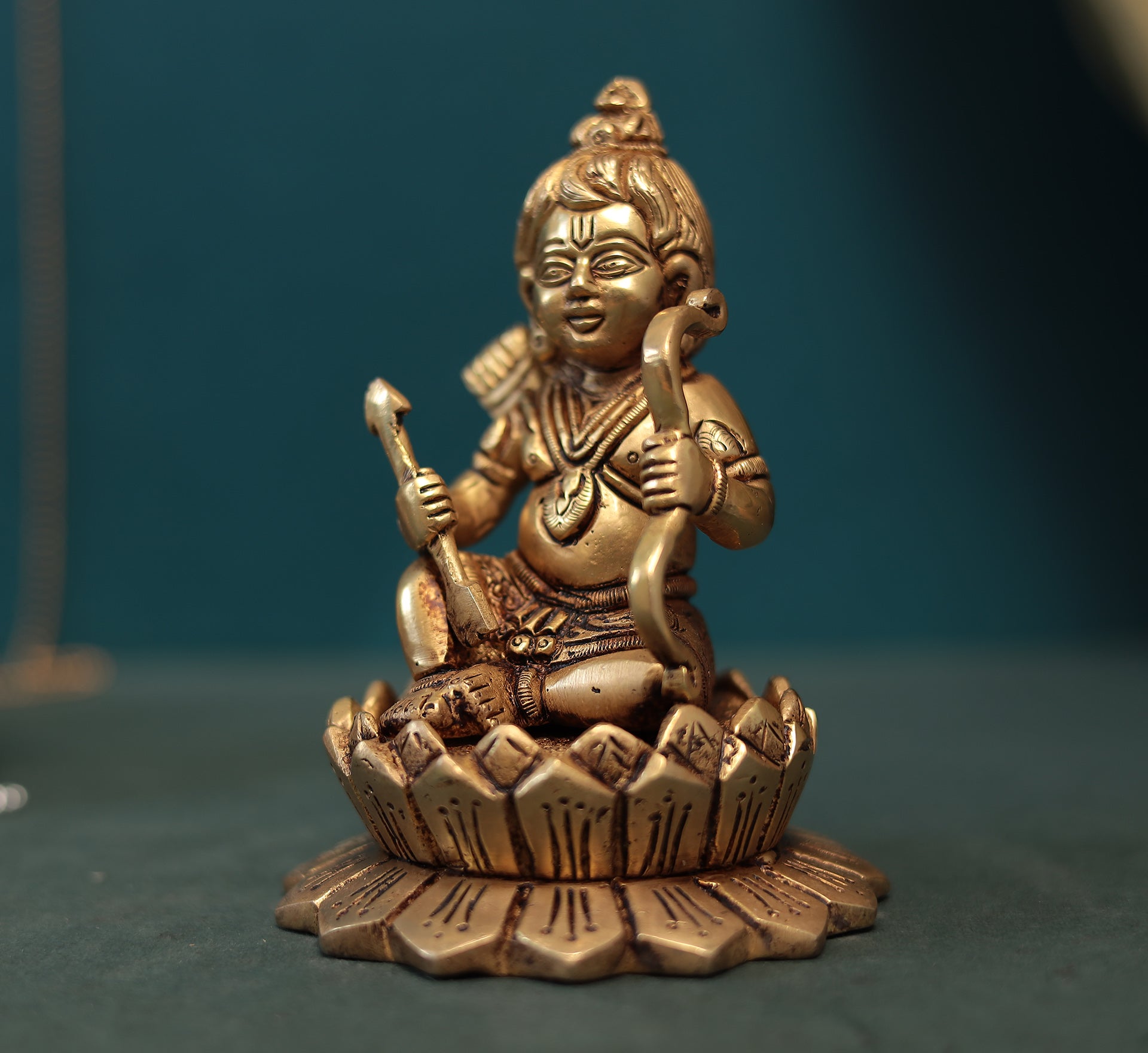 Superfine Brass Bal Ram Lalla Seated On Lotus In 5 Inches (12.7 Cm)