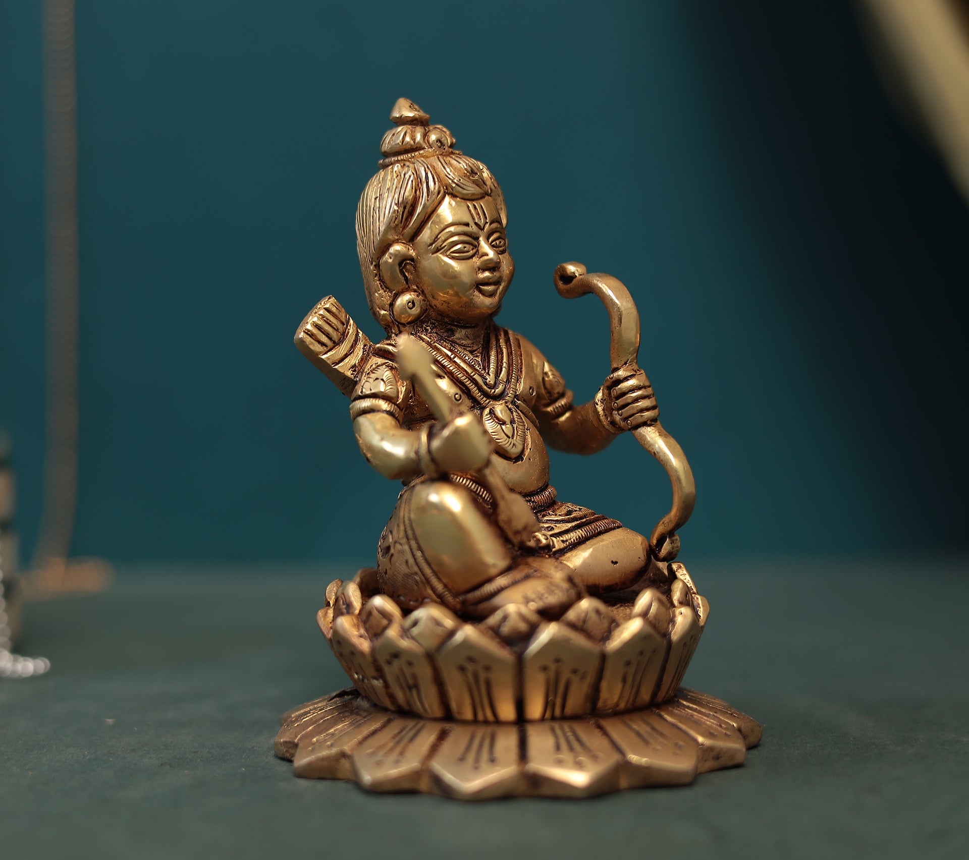 Superfine Brass Bal Ram Lalla Seated On Lotus In 5 Inches (12.7 Cm)