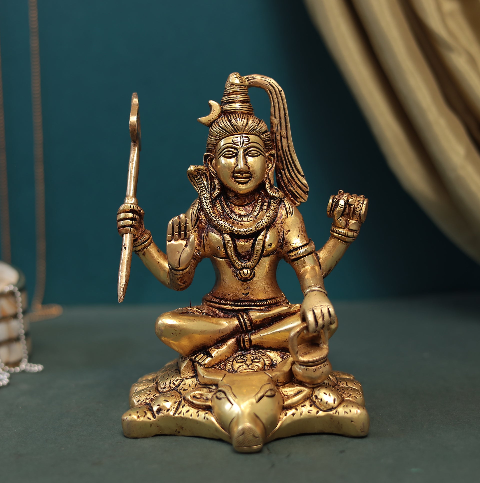 Brass Lord Shiva Idol In 7 Inch (17.78 Cm)