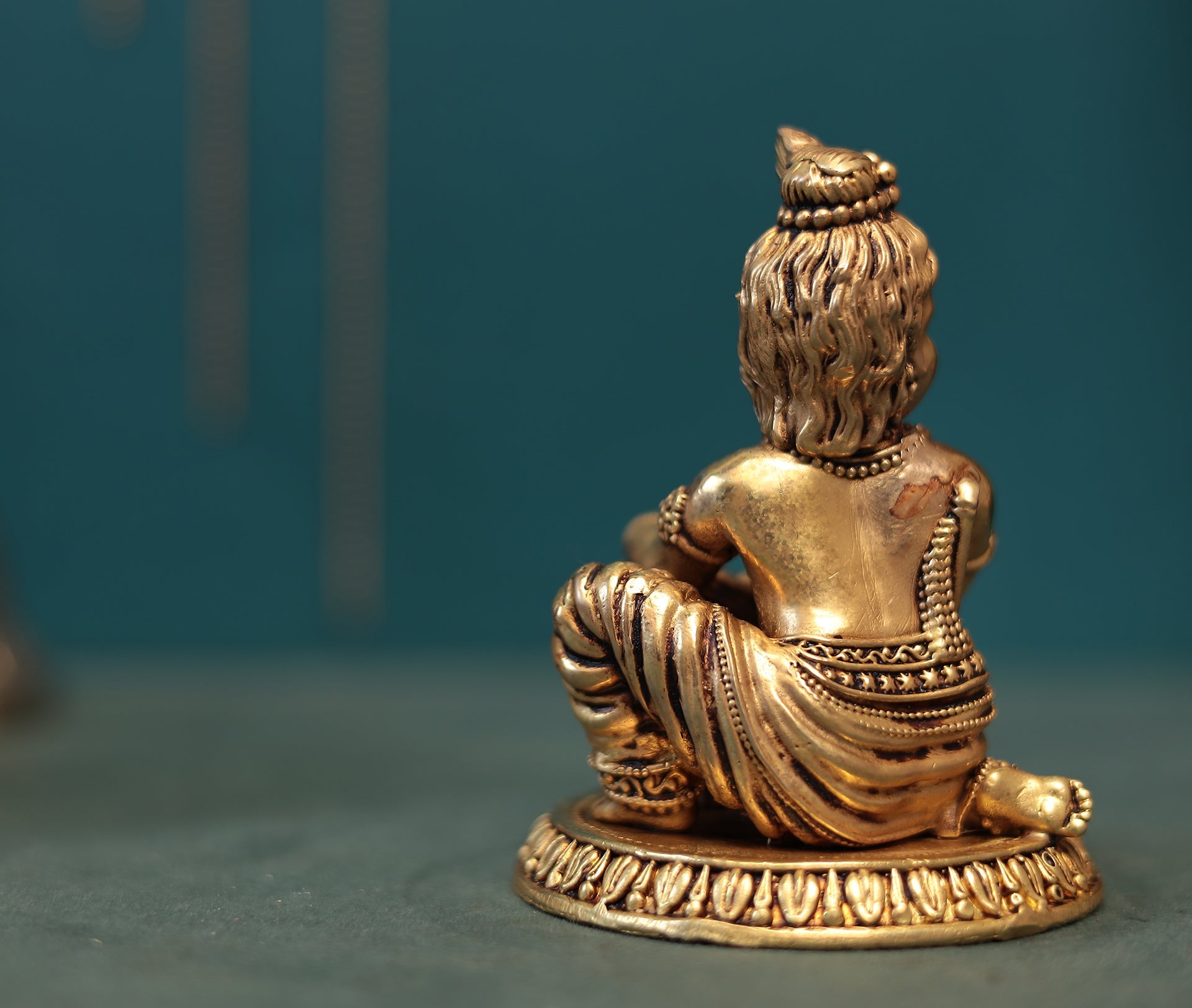 Pure Brass Antique Finish Baby Krishna Idol In 4"