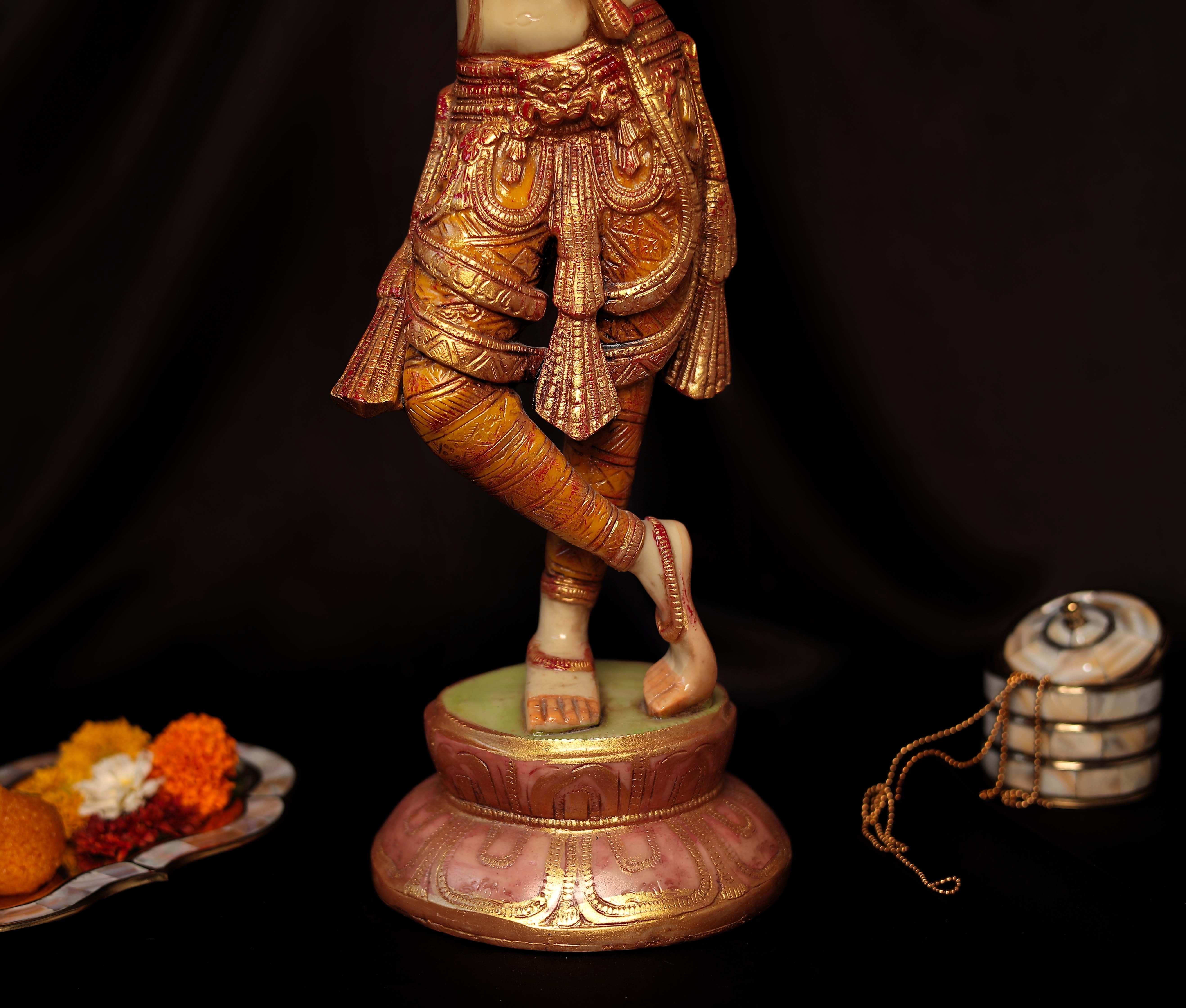 Resin Divine Flute Krishna In Big Size (22.5 Inches,57 Cm)