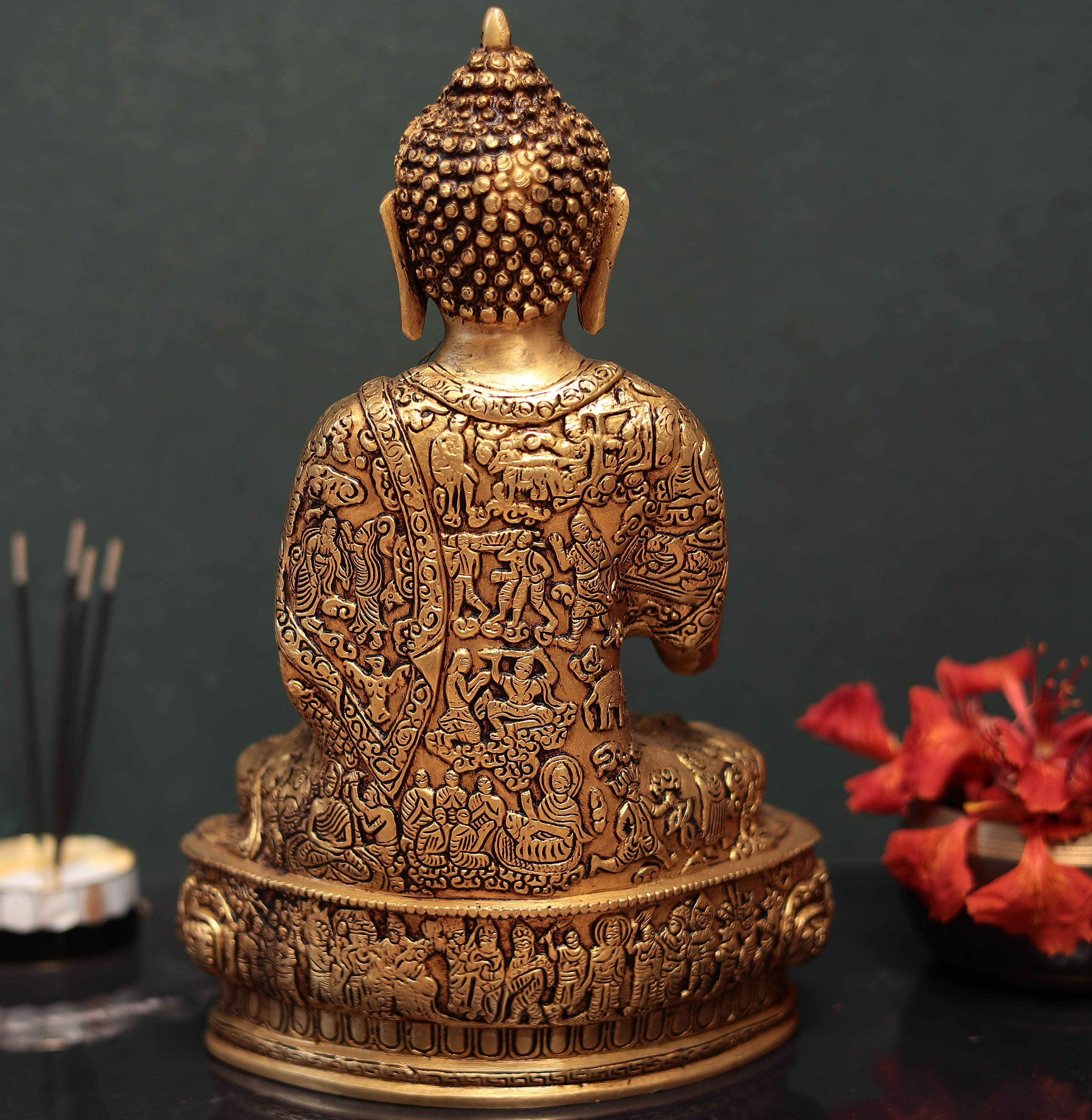 Premium Fine Carving Blessing Buddha  In 13 Inches (33 Cm)