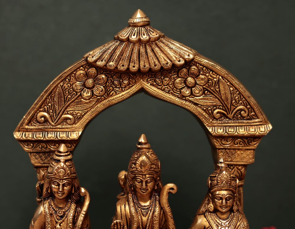 12 Inches Brass Ram Darbar with exquisite carvings