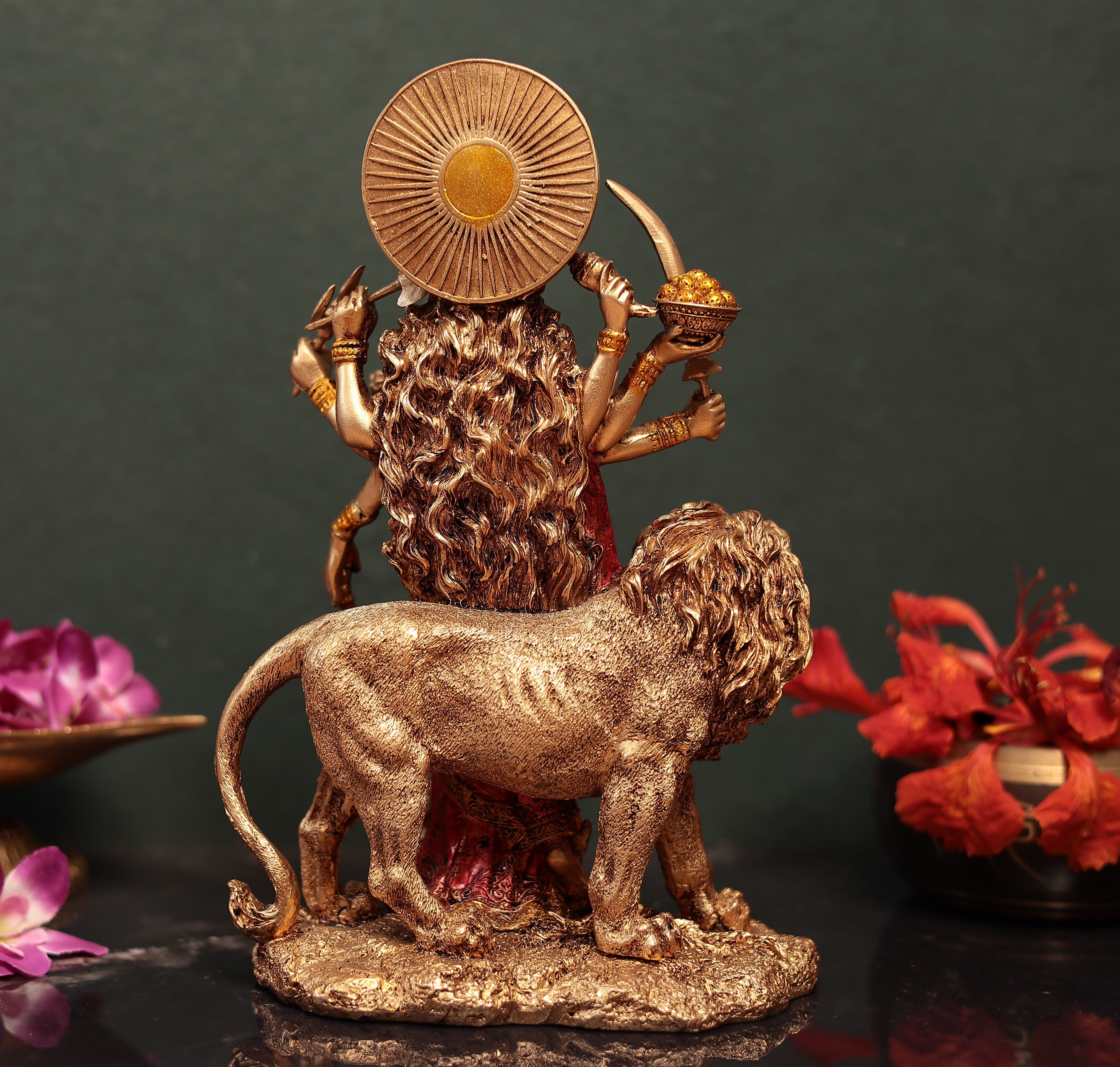 Standing Maa Durga In Multicolor (Resin) In 12 Inches (30.48 Cm)