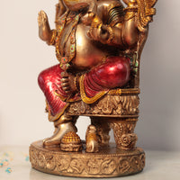 Elegant Multicolor Resin Chowki Ganesha in 10