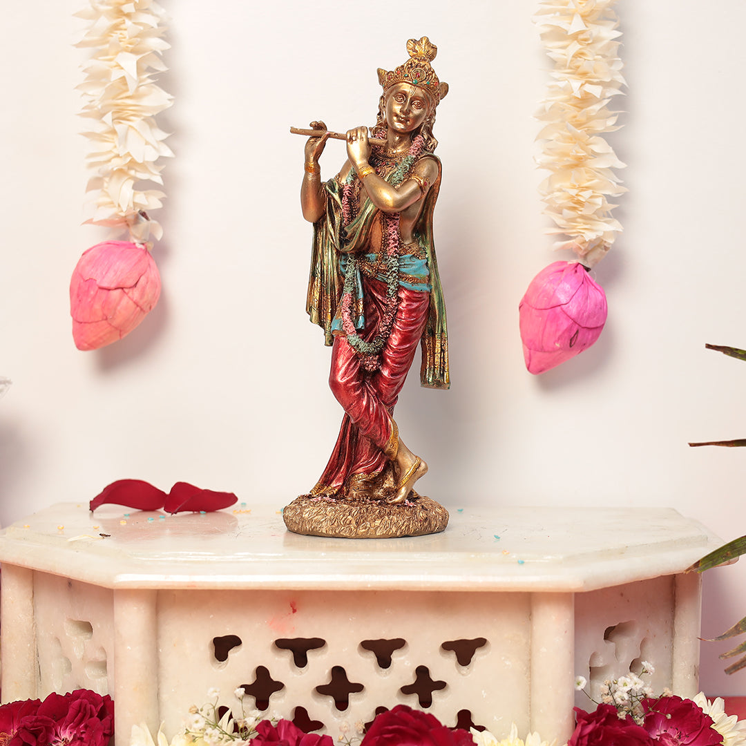 Flute Krishna Idol Symbol of love and Spiritual In 16"