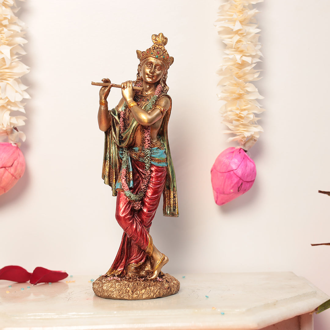 Flute Krishna Idol Symbol of love and Spiritual In 16"