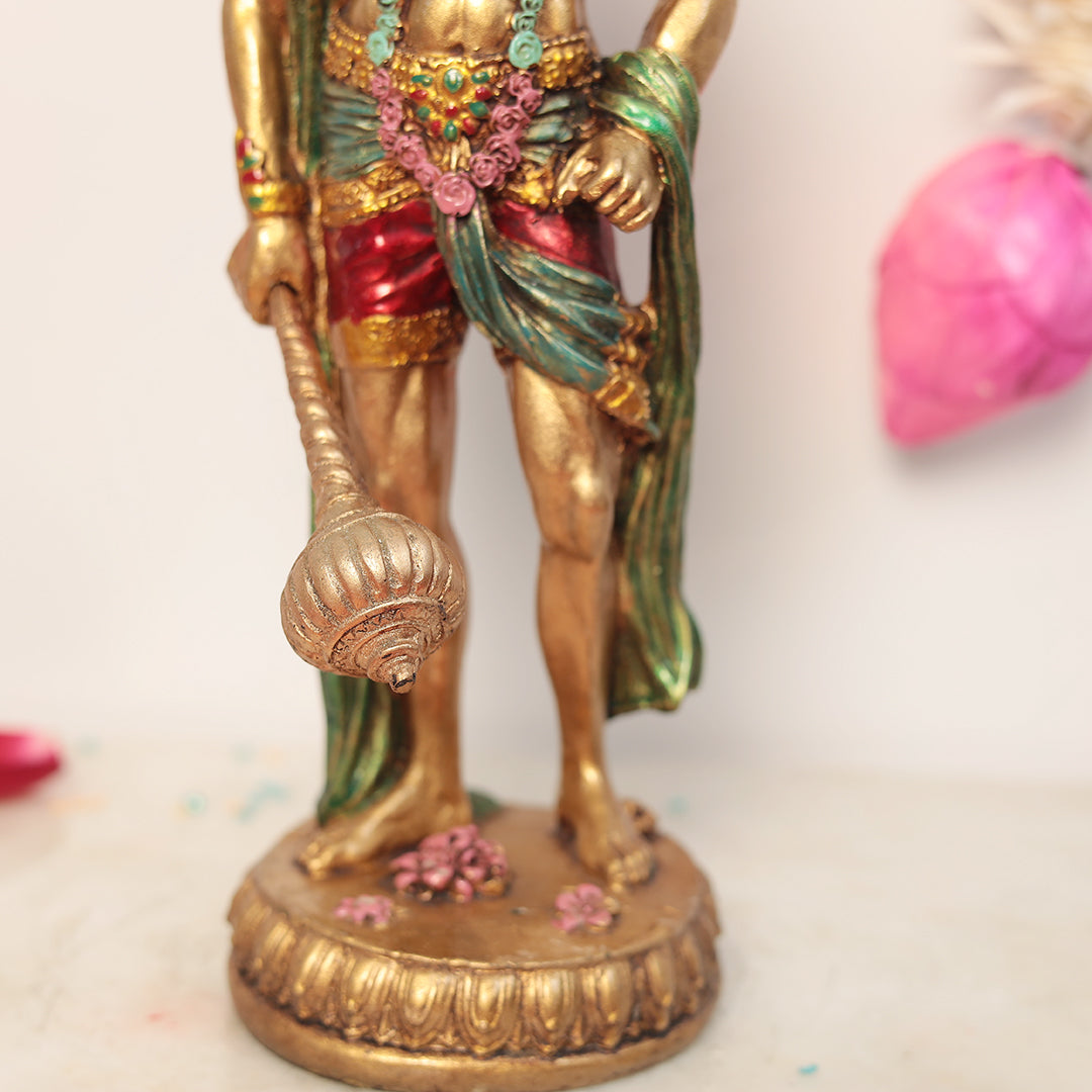 10" Standing Hanuman In Marble Dust