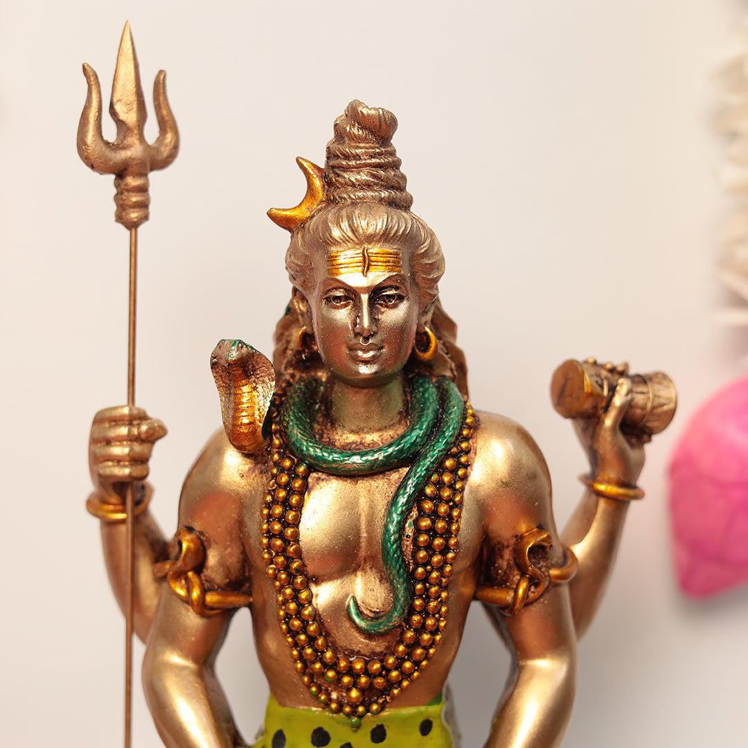 Elegant Lord Shiva In Resin In 9" For Temple/Puja/Decor