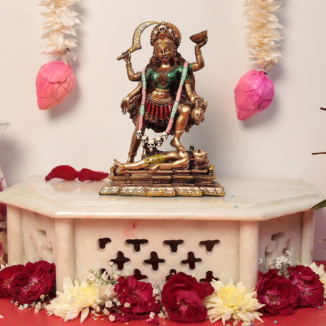 Antique Goddess Kali Idol in 8 Inches *