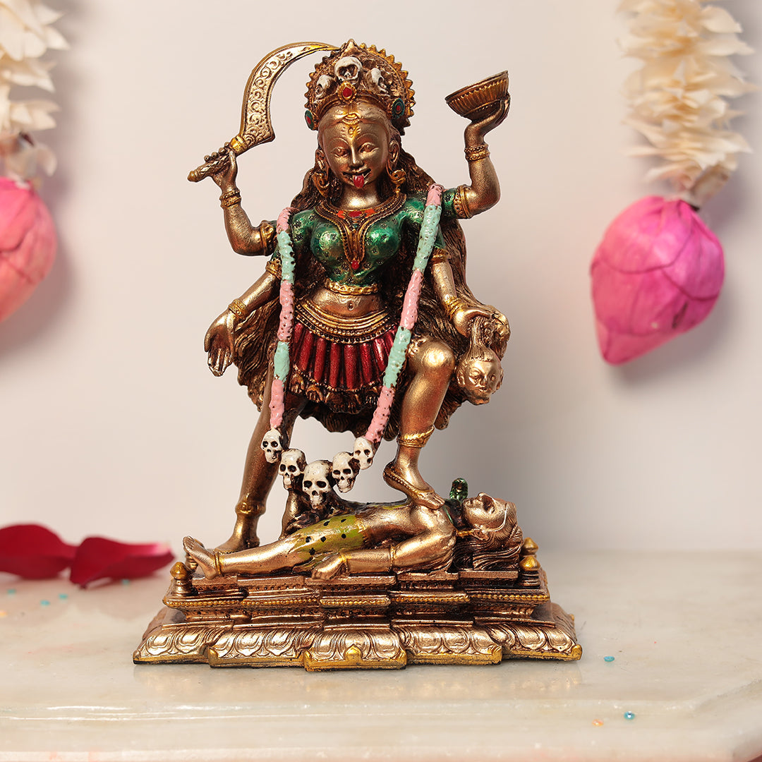 Antique Goddess Kali Idol in 8 Inches *