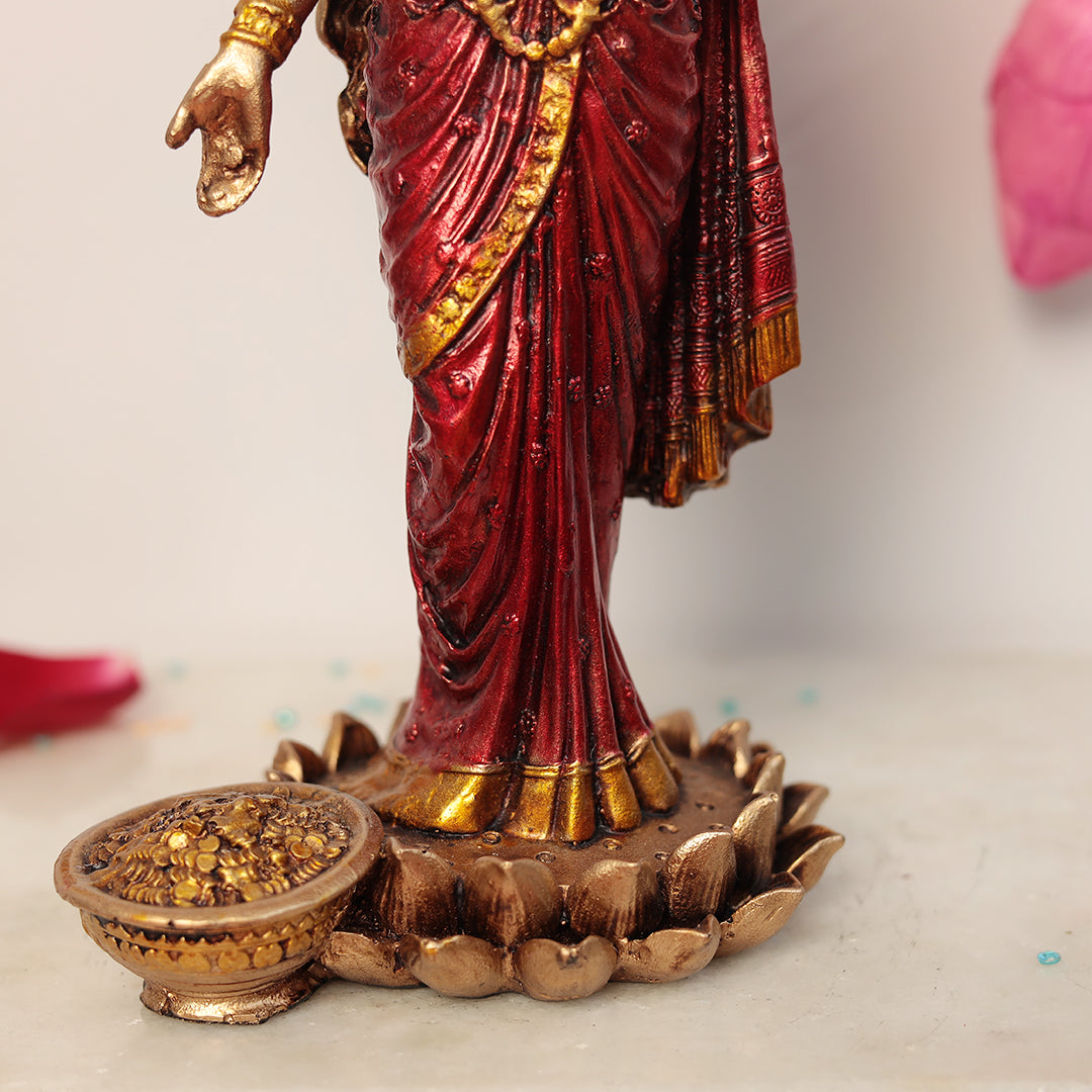 STANDING DIVINE GODDESS LAKSHMI IDOL IN 10"