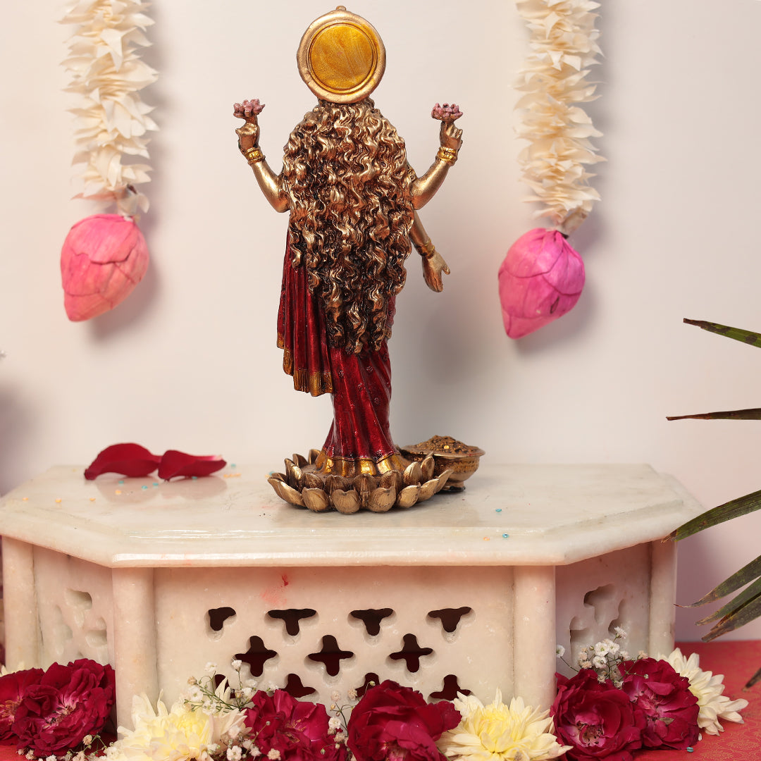 STANDING DIVINE GODDESS LAKSHMI IDOL IN 10"