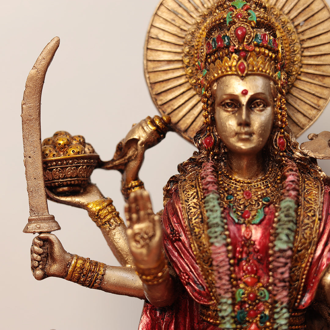 Standing Maa Durga In Multicolor (Resin) In 12 Inches (30.48 Cm)