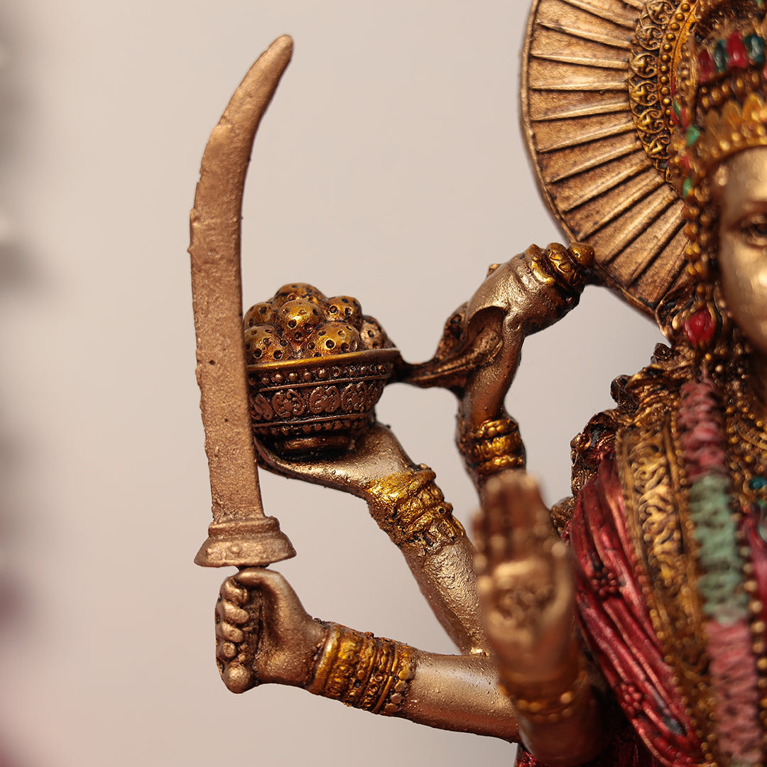 Standing Maa Durga In Multicolor (Resin) In 12 Inches (30.48 Cm)