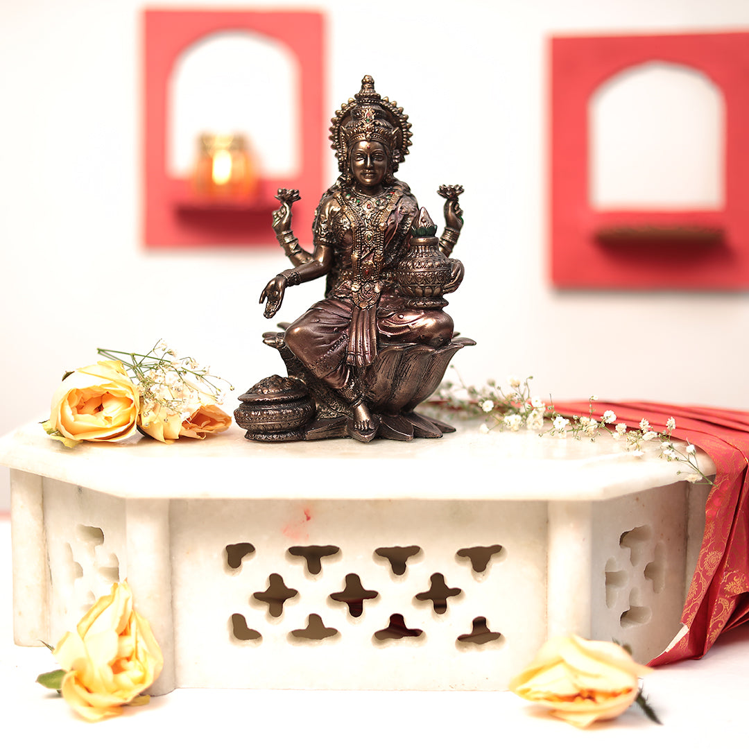 Shubh Lakshmi Ganesh Pair For Puja And Home Decor In 7"