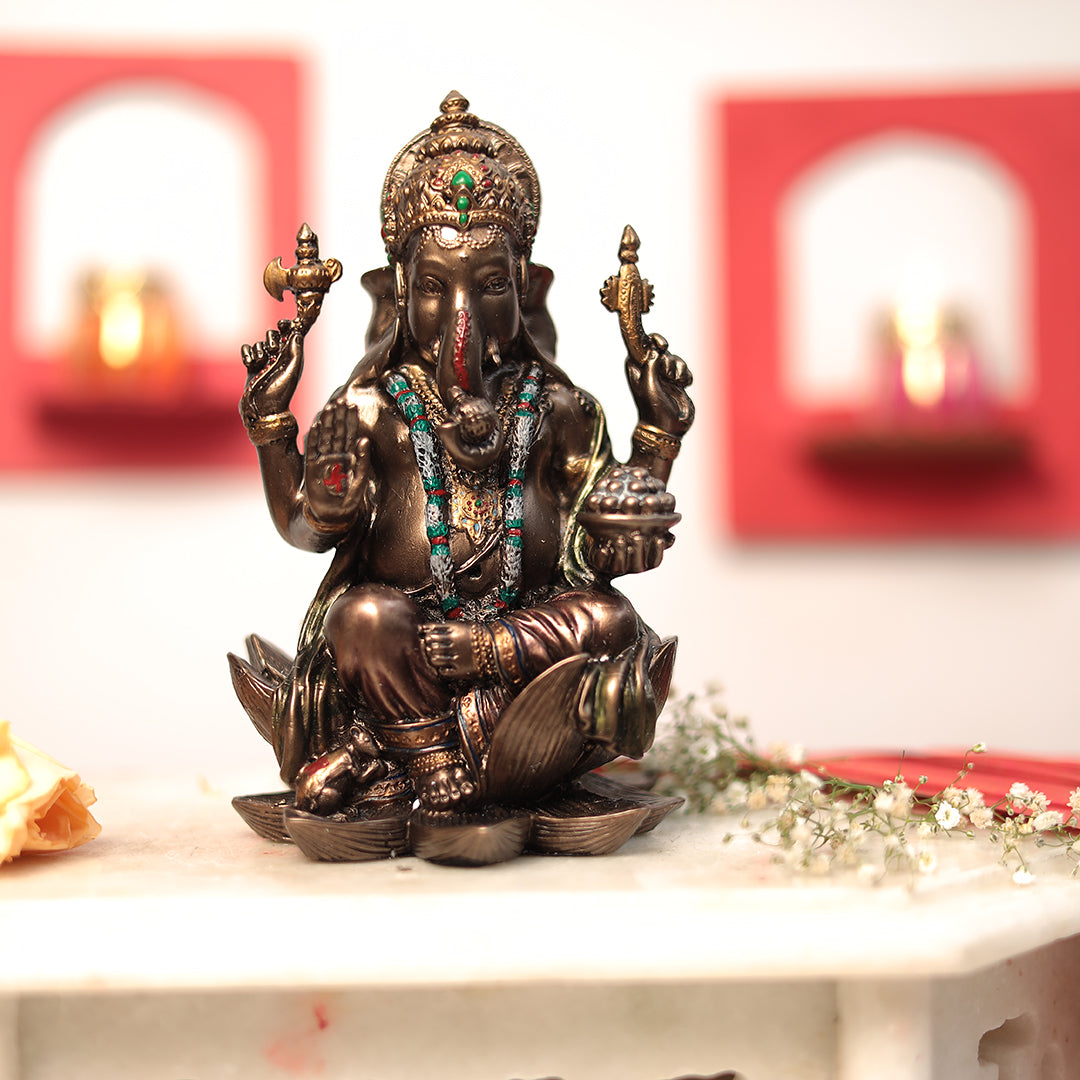 Shubh Lakshmi Ganesh Pair For Puja And Home Decor In 7"