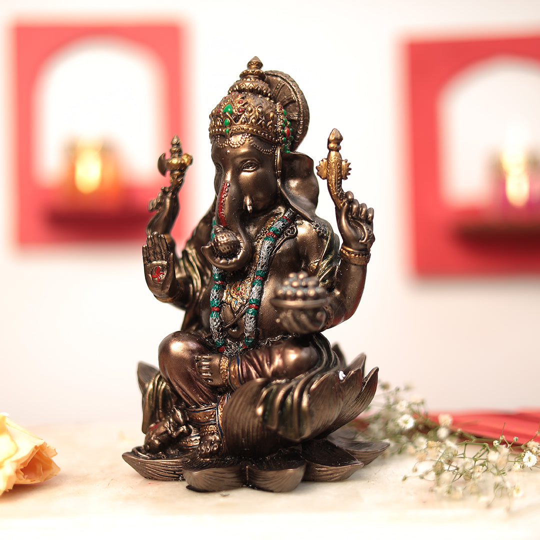 Shubh Lakshmi Ganesh Pair For Puja And Home Decor In 7"