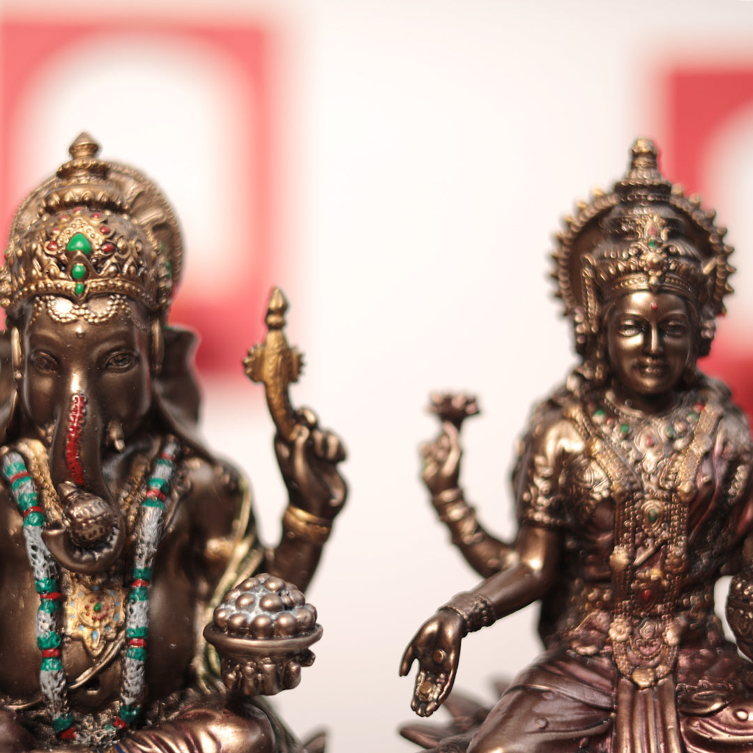 Shubh Lakshmi Ganesh Pair For Puja And Home Decor In 7"