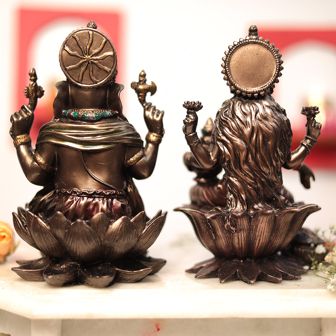 Shubh Lakshmi Ganesh Pair For Puja And Home Decor In 7"