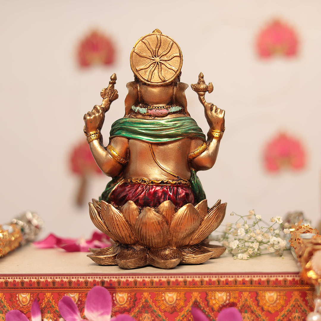 Lotus Ganesh Idol In 7.5 Inches