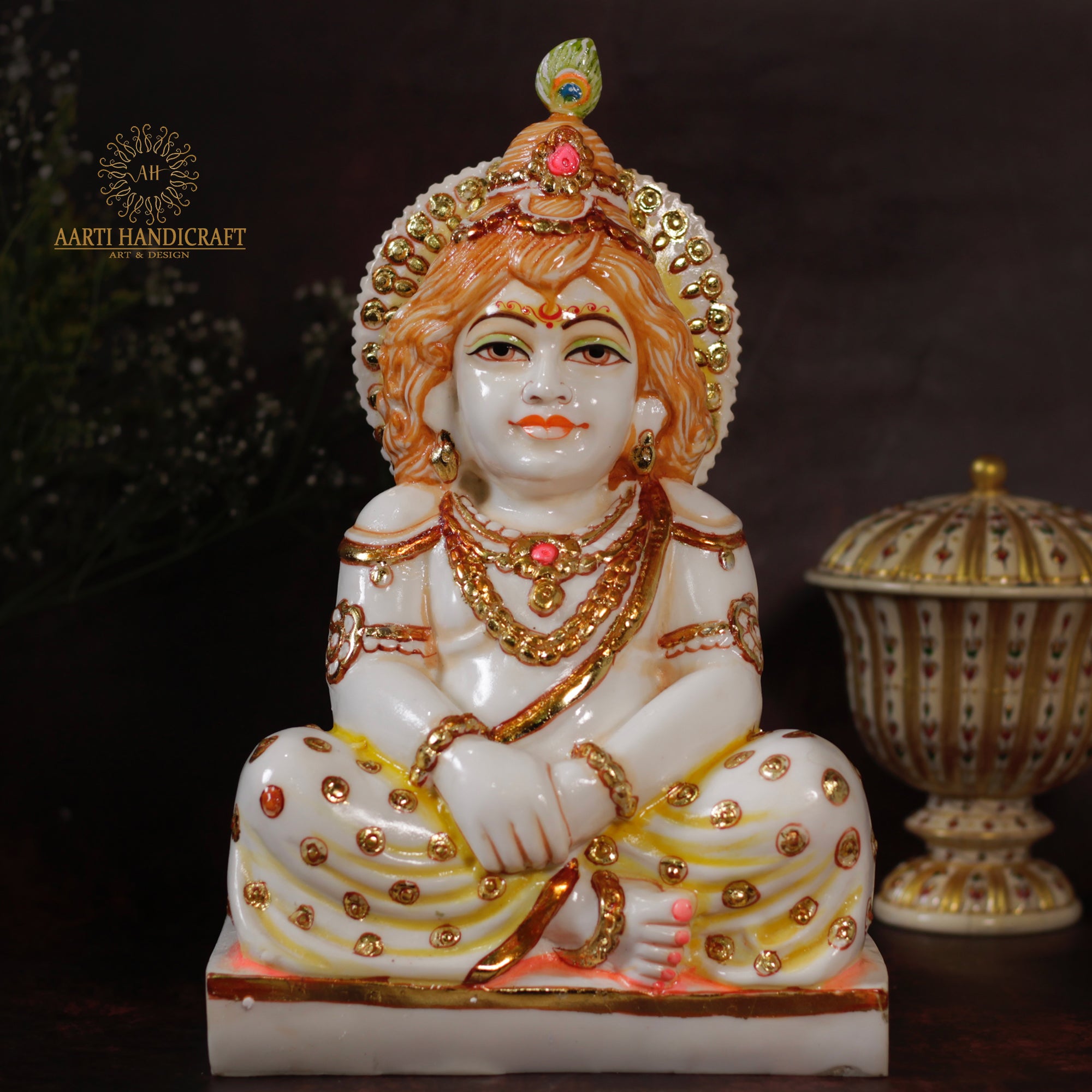 12" Elegant Baby Krishna | Marble Dust