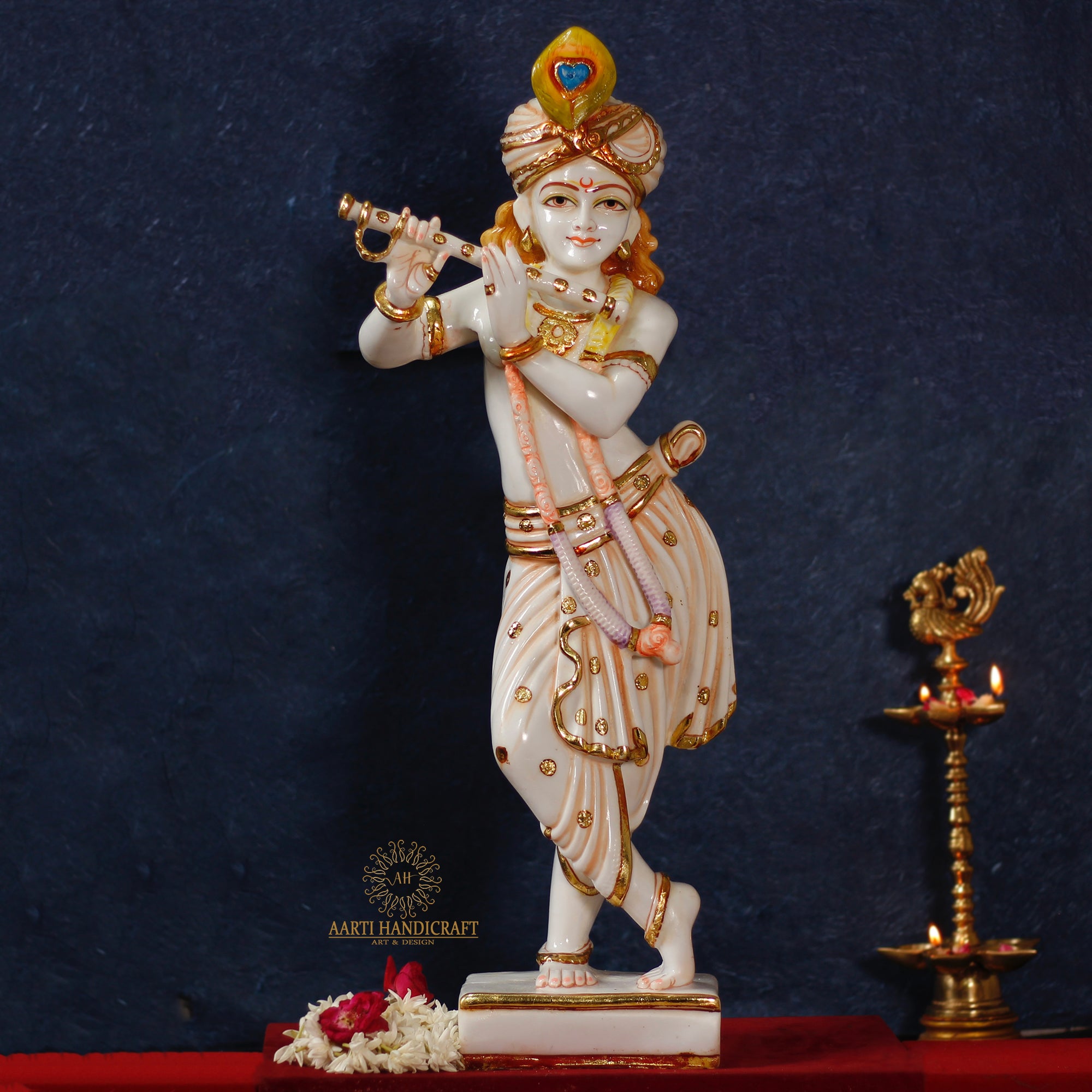 26" Standing Handsome Krishna in Resin