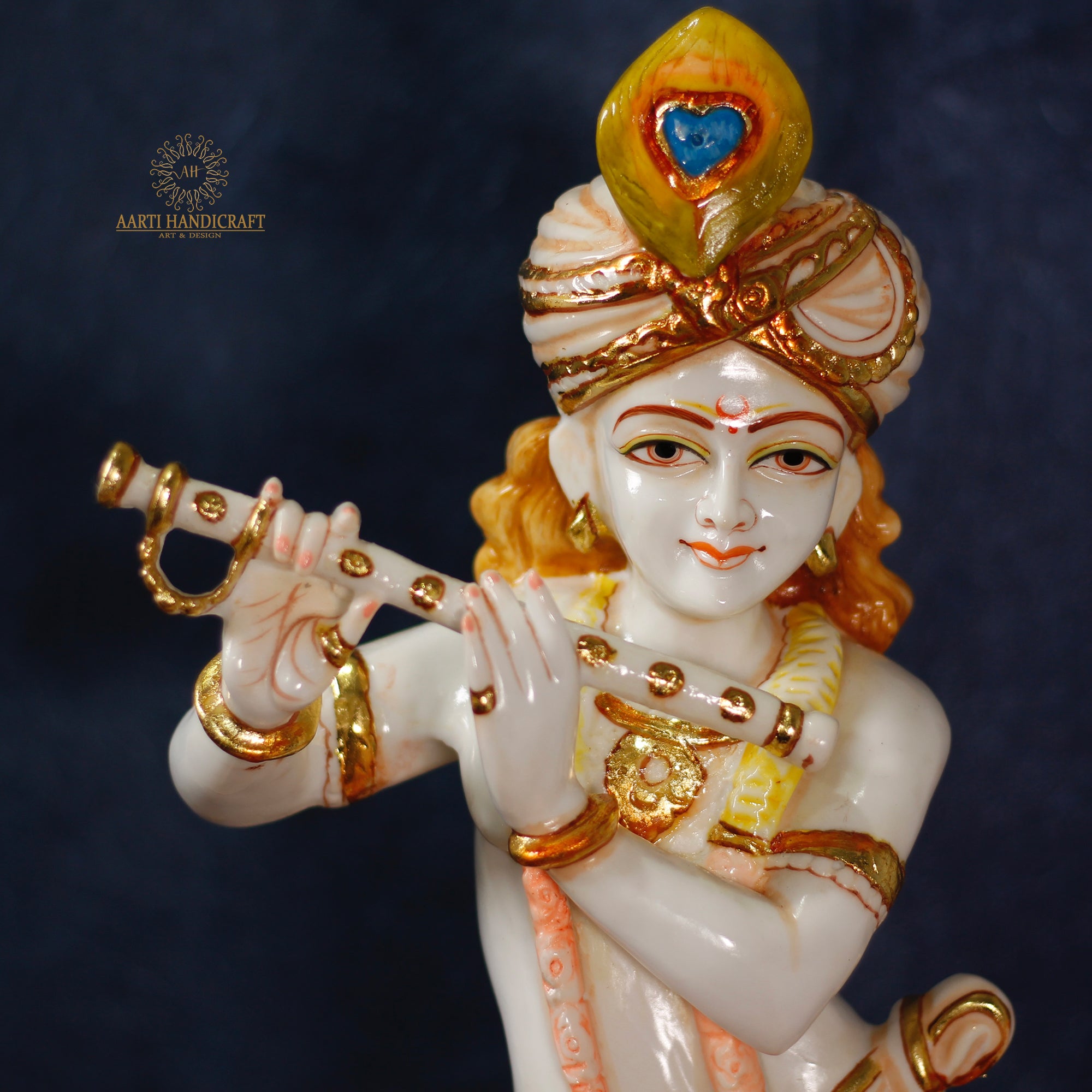 Lord Krishna Statue | Marble Dust Indian Decor