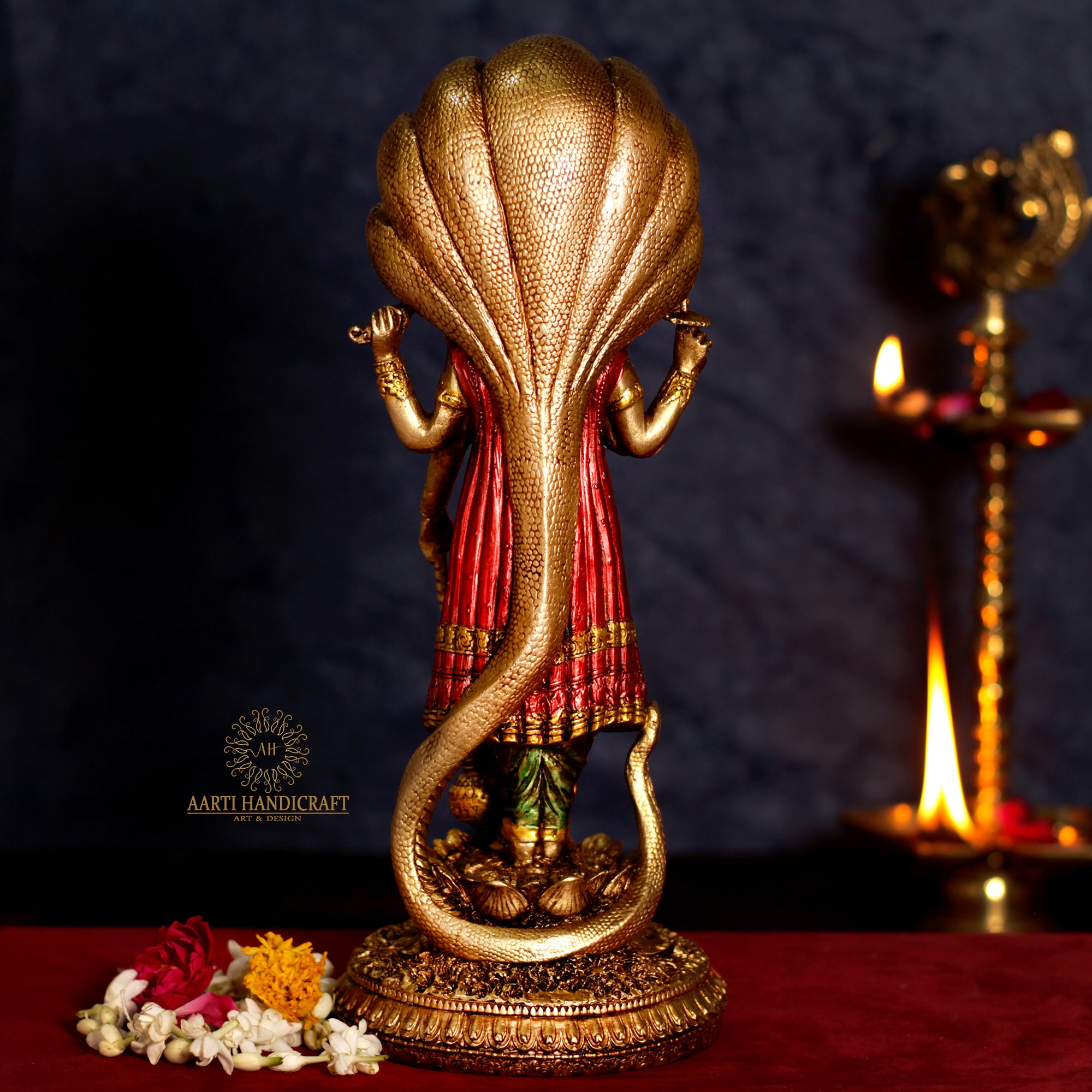 Lord Vishnu or Narayana in Resin (Marble Dust) | 12 Inches