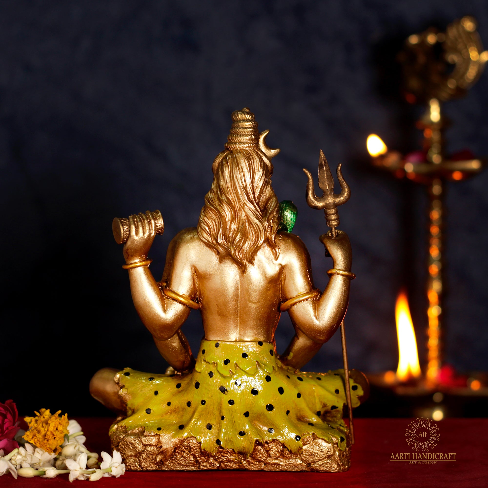 Elegant Lord Shiva In Resin In 9" For Temple/Puja/Decor