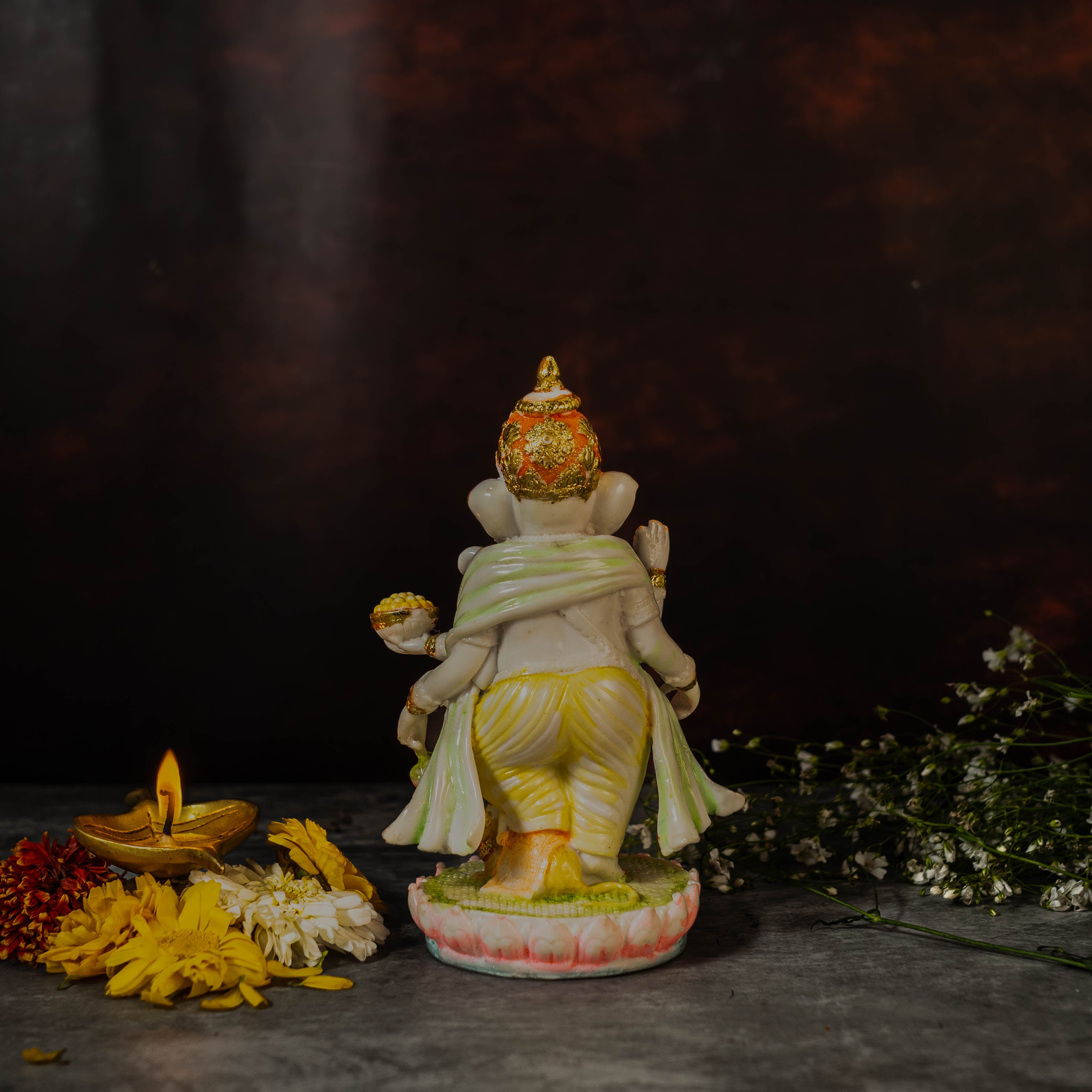 7" Standing Ganesha in Marble Dust