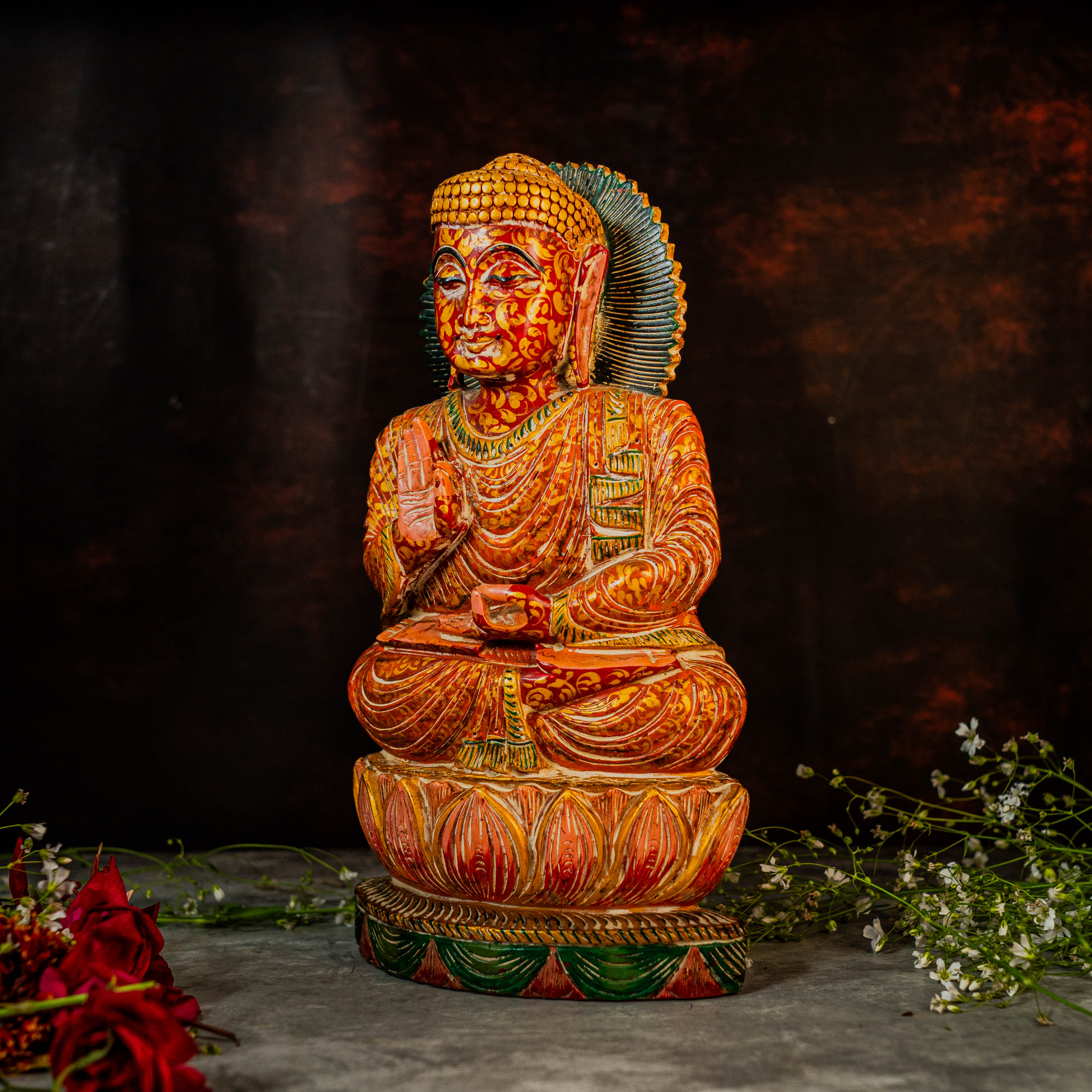 12" Handcrafted Traditional Buddha for Home Décor