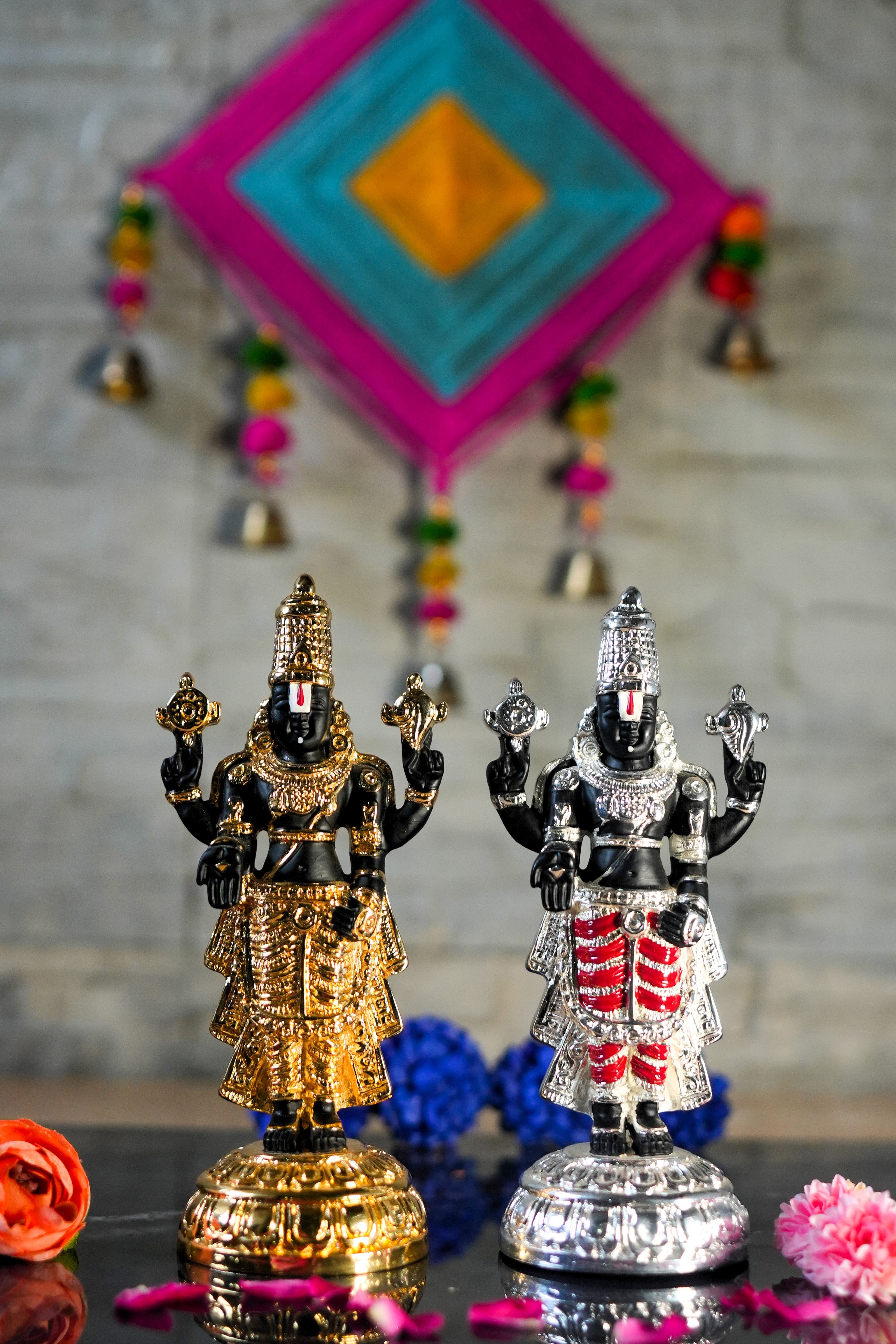 Standing Tirupati Balaji in Gold Plated/Silver Plated In 8 Inches | Shri Venkateswara