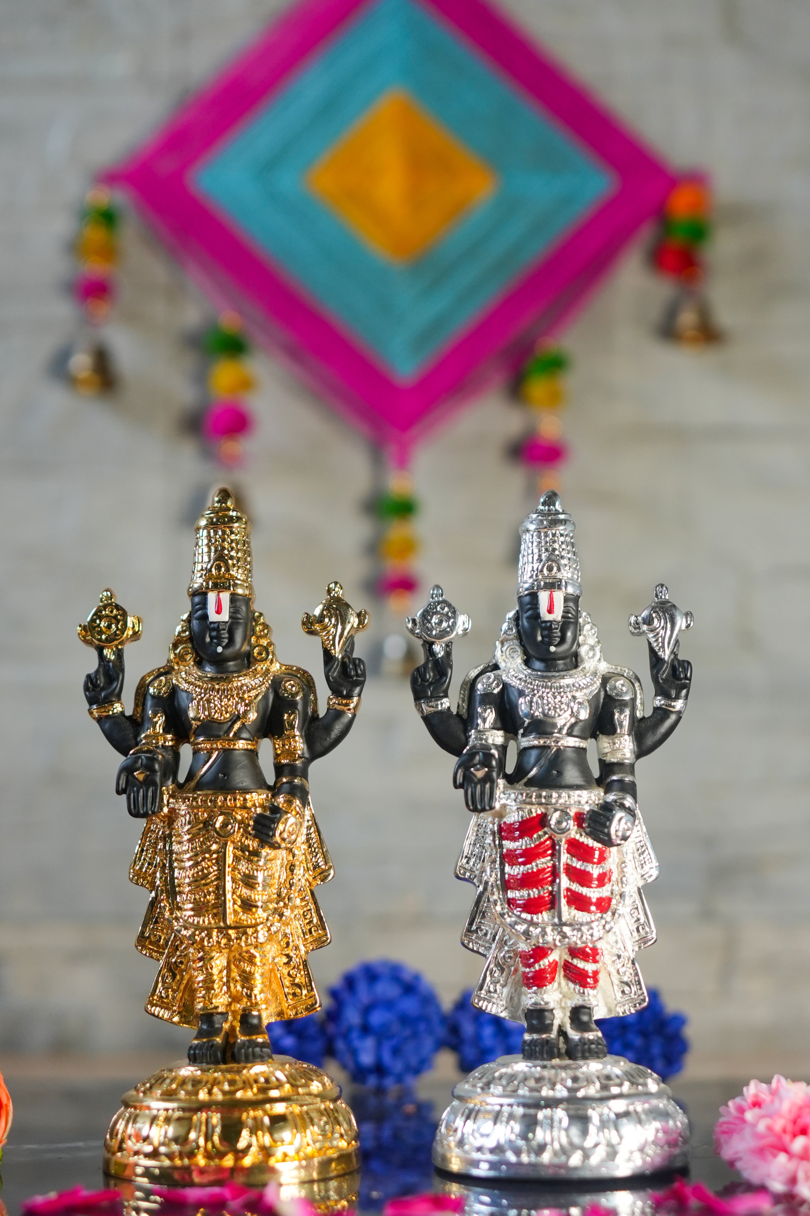 Standing Tirupati Balaji in Gold Plated/Silver Plated In 8 Inches | Shri Venkateswara