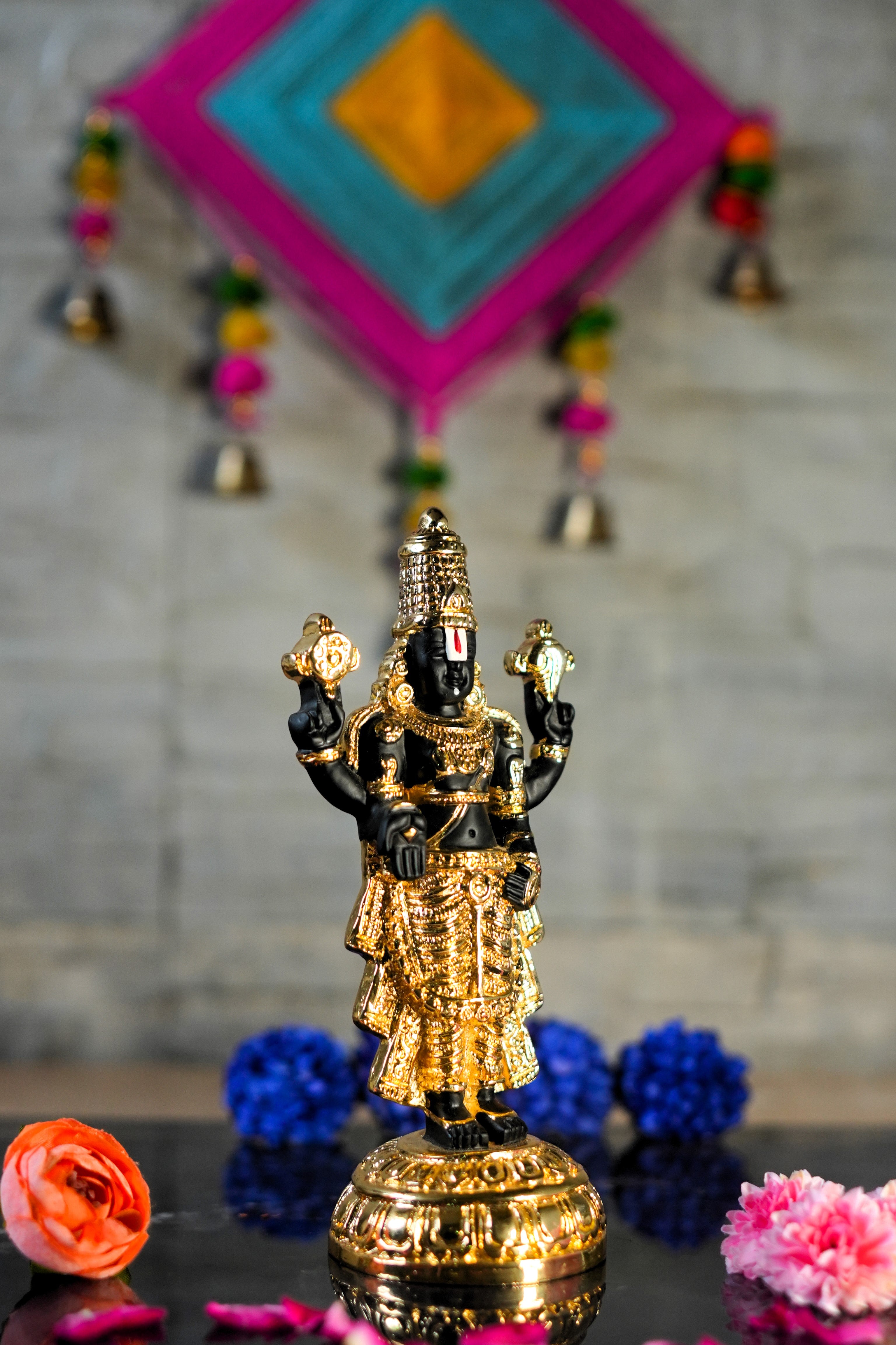 Standing Tirupati Balaji in Gold Plated/Silver Plated In 8 Inches | Shri Venkateswara