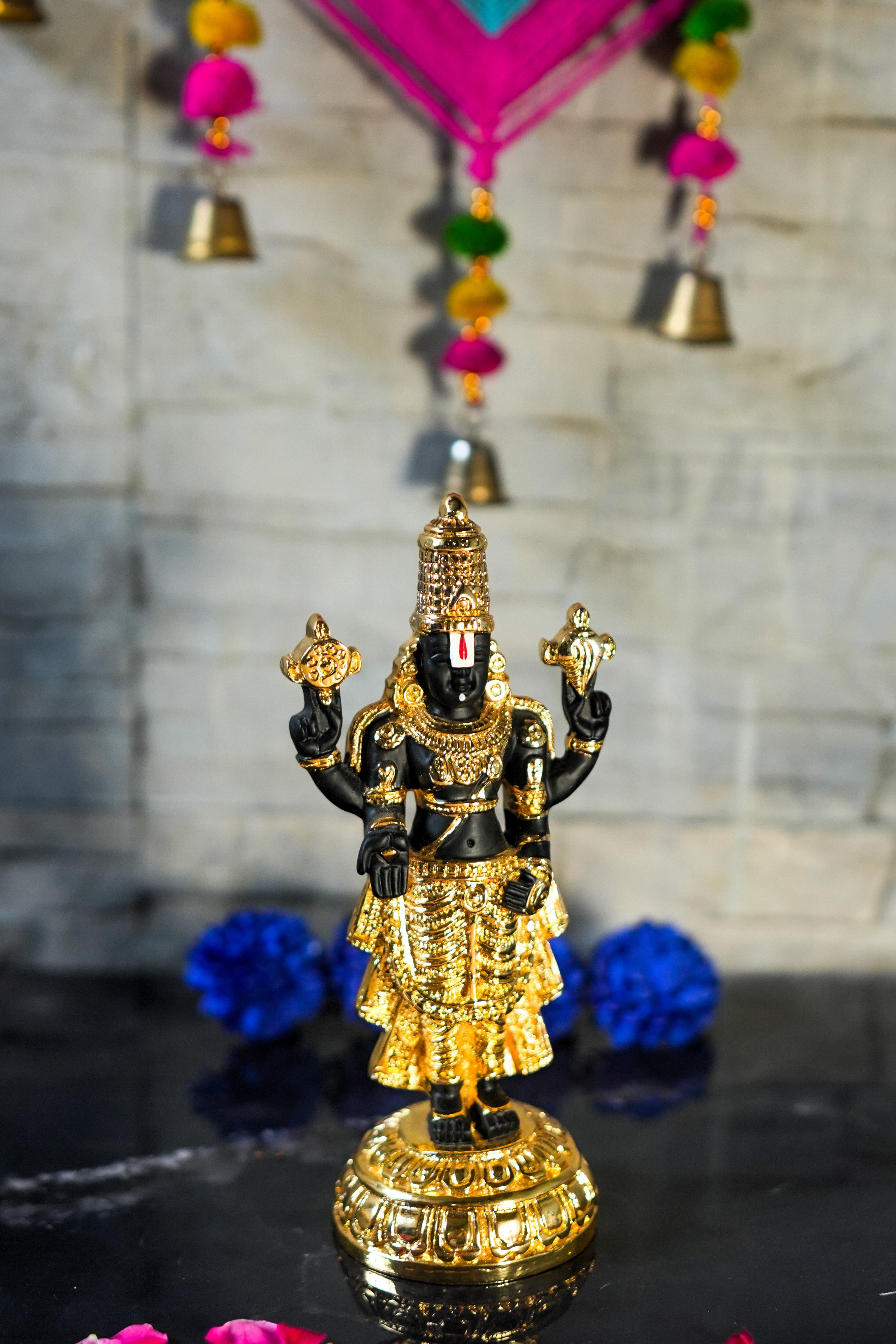 Standing Tirupati Balaji in Gold Plated/Silver Plated In 8 Inches | Shri Venkateswara