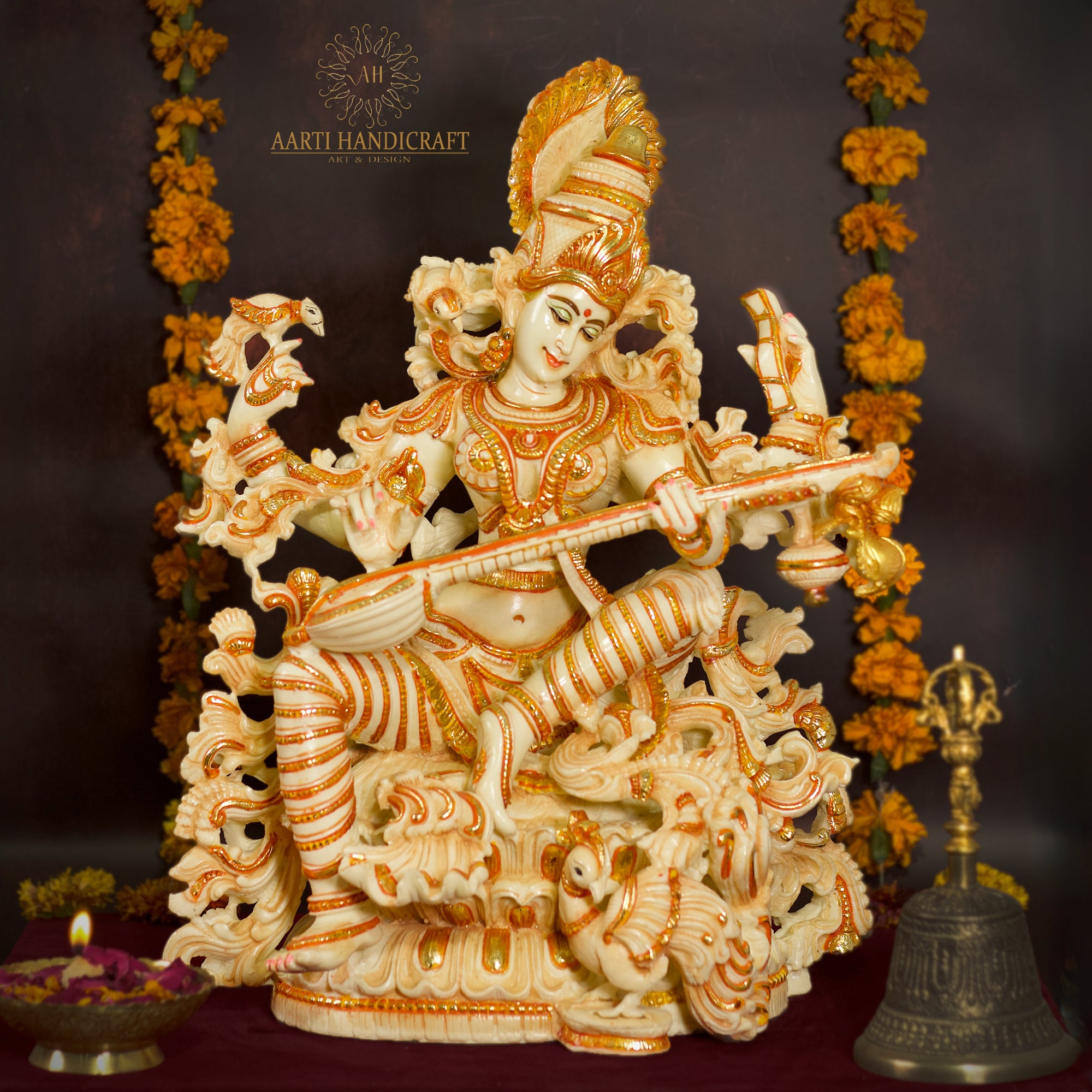 36" Mata Saraswati Big Idol in Marble Dust